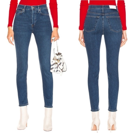 RE/DONE x REVOLVE High Rise Ankle Crop Skinny Jeans - Picture 1 of 13